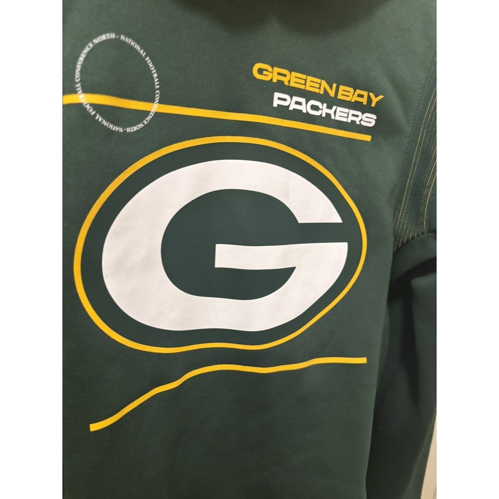 GREEN BAY PACKERS NIKE ON FIELD PULLOVER HOODIE SWEATSHIRT Sz 14/16 DRI FIT NFL - Picture 2 of 5